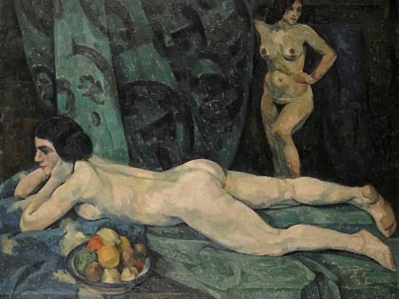 1878-Leopold Durm - Interno con figure femminili nude